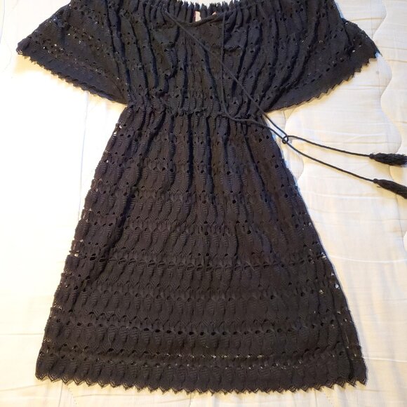 Chelsea & Violet black lace dress M stretchy - Picture 1 of 5